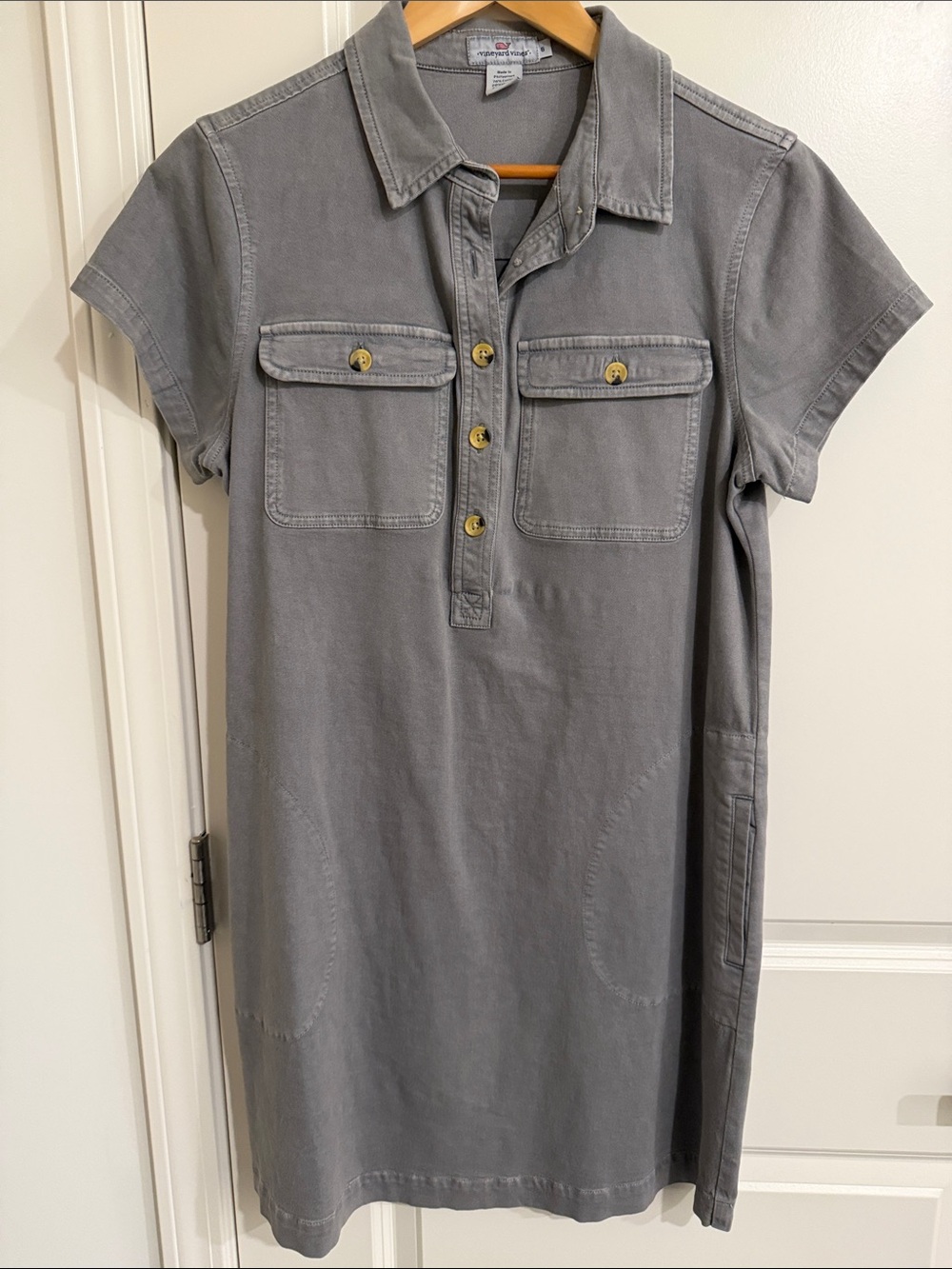 Vineyard Vines Gray Short-Sleeve Polo Shirt Dress